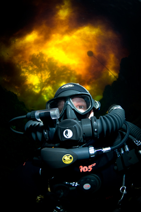 Jill diving a tanic cave